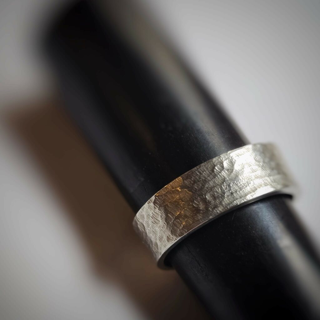 Bague Tremolada en argent 925 texturé à reliefs doux