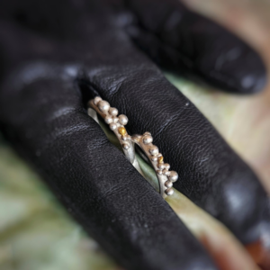 Bague Burbujas en argent avec des touches en or