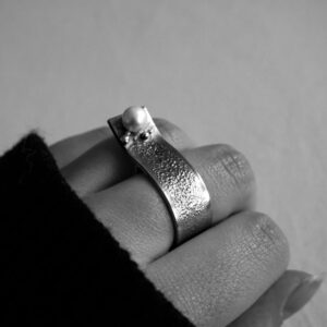 Bague argent texturé